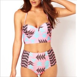 🔴SOLD🔴✨ASOS Tribal High Waist Swimsuit Set✨